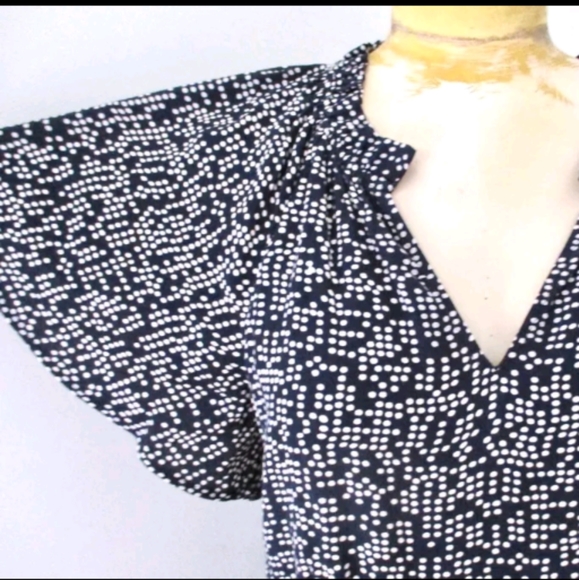 ANTHROPOLOGIE Navy Pin Dot Tiered Dress small - Picture 8 of 12